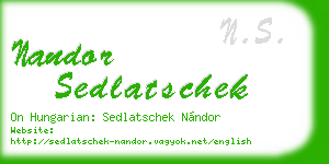 nandor sedlatschek business card